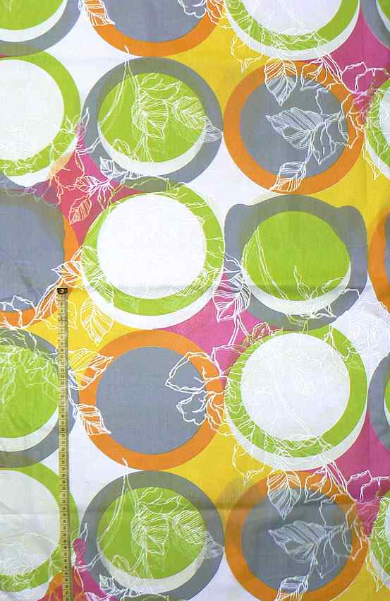 Bavlněná látka 85x104cm jarní kruhy na patchwork (D147)