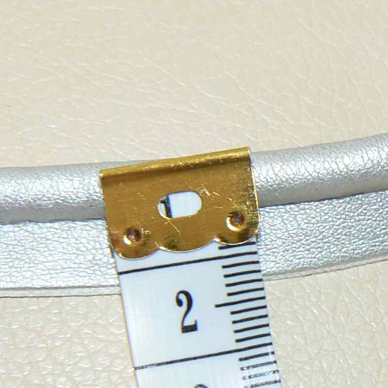Koženková paspulka (výpustka) 12mm širší stříbrná