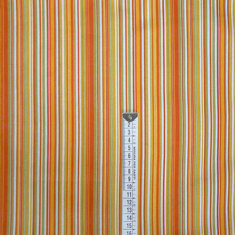Bavlněná látka 60x26cm oranžovozelená proužky (E120)