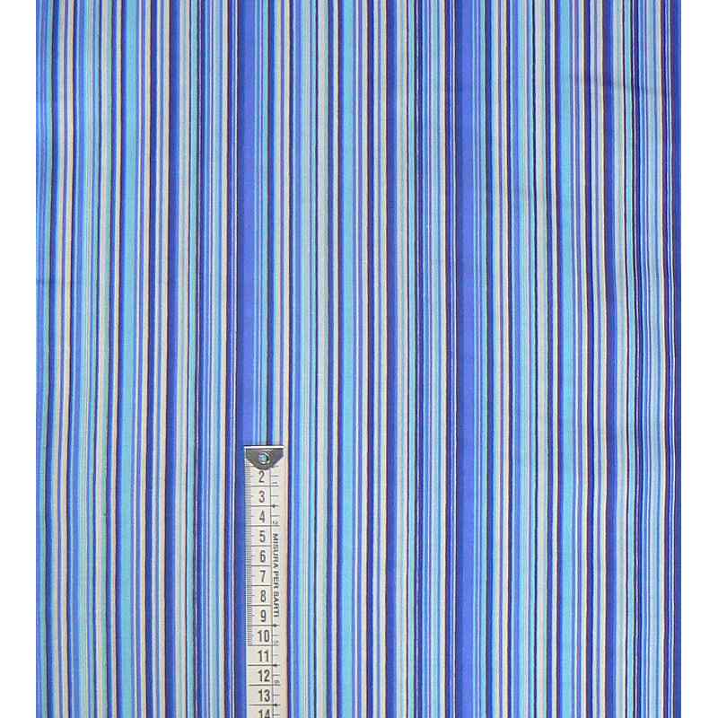 Bavlněná látka 52x220cm modrobílá proužky proužky zbytek na patchwork(E137)
