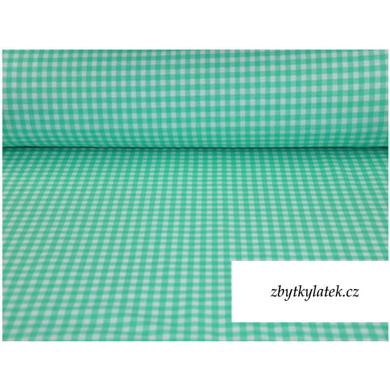 0699D/1 Bavlněná látka plátno 34x79cm kostička zelenobílá 8mm