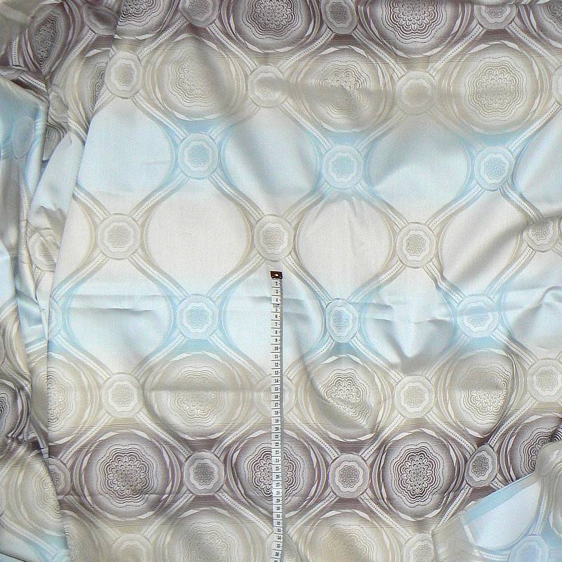 DA1821 Bavlněná látka damašek 238x280cm modrobéžová vzor zbytek na patchwork