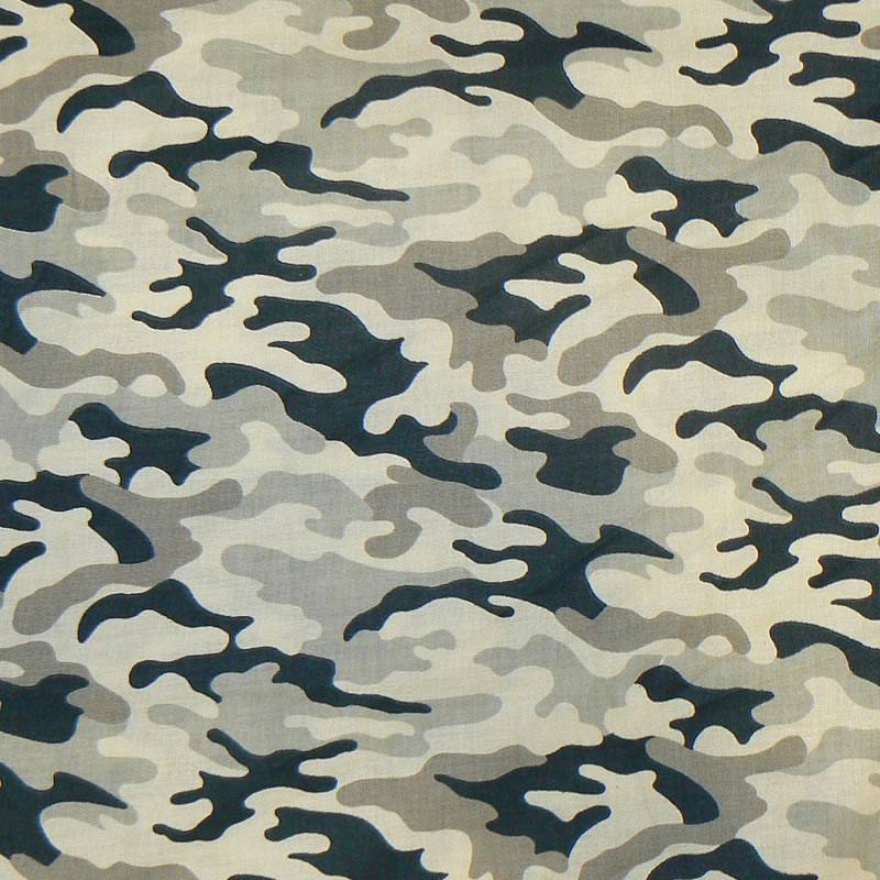 0685D/1 Bavlněná látka 67x79cm maskáč šedokrémová