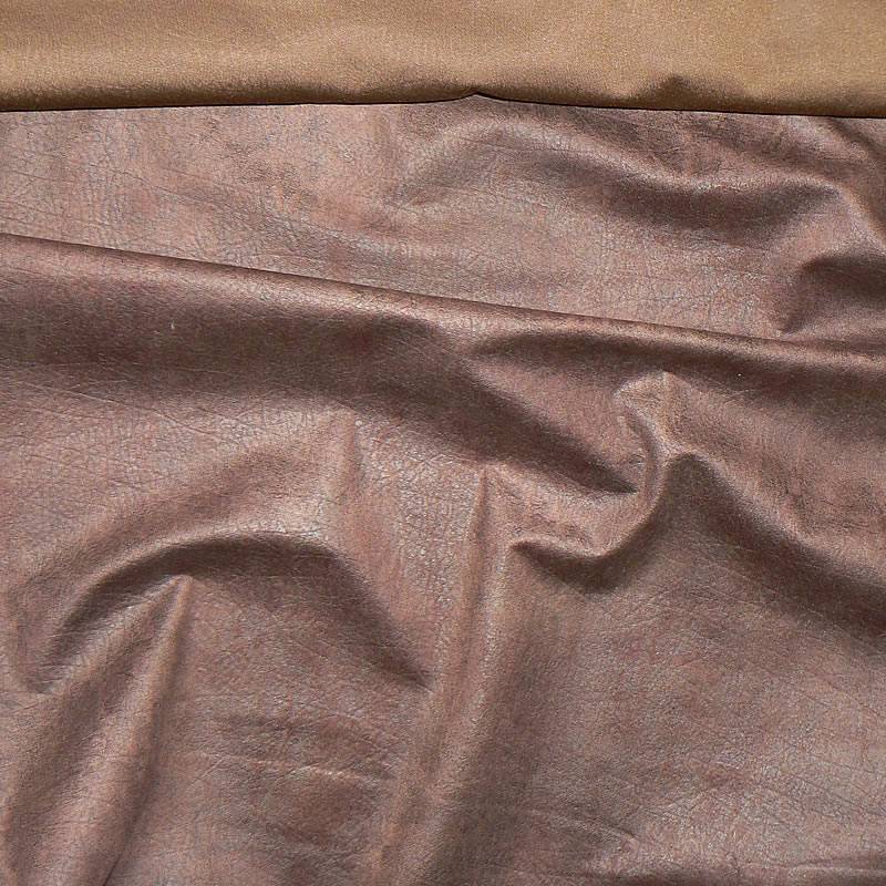 KK253 Potahová látka 50x140cm hnědá tmavá vzhled "hovězí kůže" čalounická potahová látka