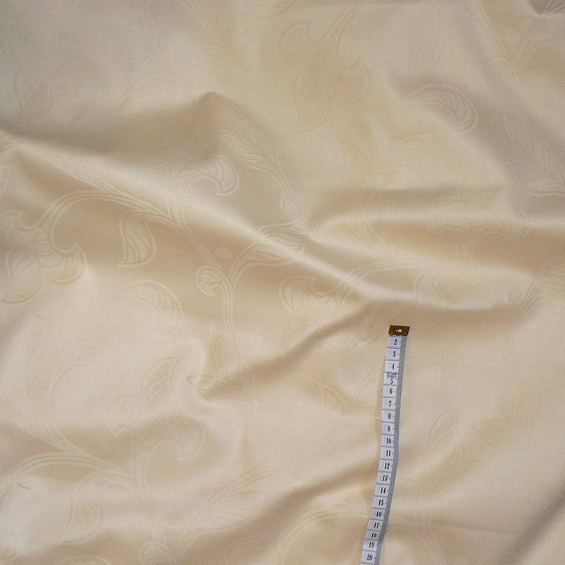 Da2001 Bavlněná látka damašek 174x140cm světle žlutá větvičky damašek