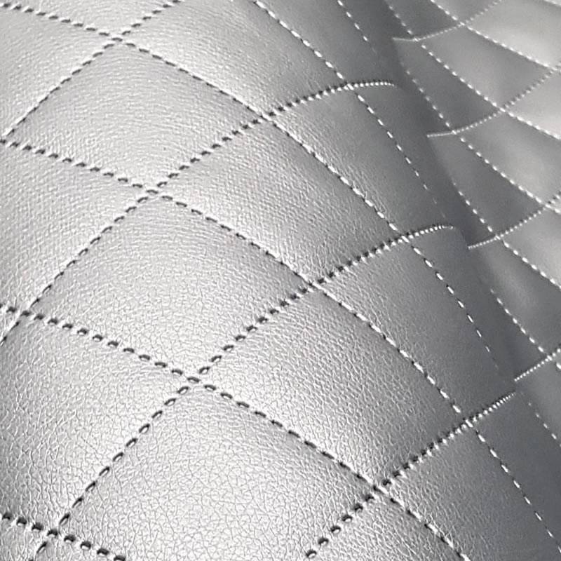 KK359 Exkluzívní koženka zbytek 35x140cm koženka čtverce šedohnědá 5x5cm na vatelínu