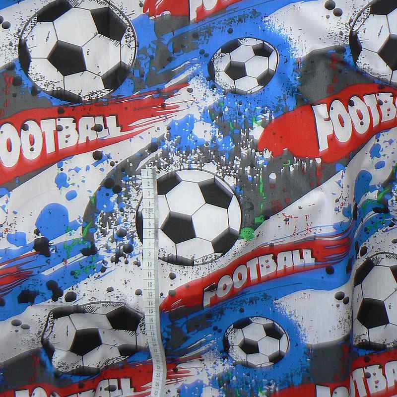 01016/1 Bavlněná látka 30x79cm football modrá zbytek na patchwork