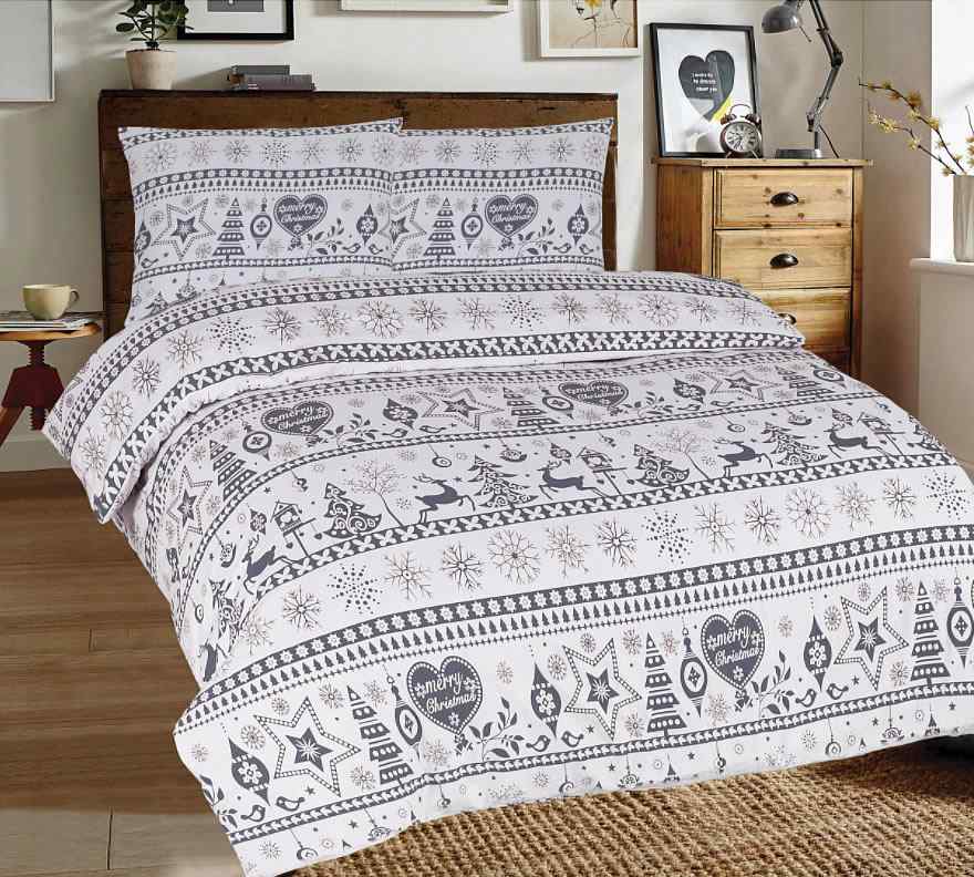 5H33 Bavlněný flanel látka 70x122cm sobi šedobílá zbytek patchwork