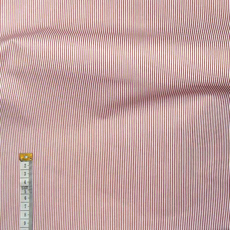5L41 Bavlněná látka 62x240cm červenobílá proužky zbytek na patchwork