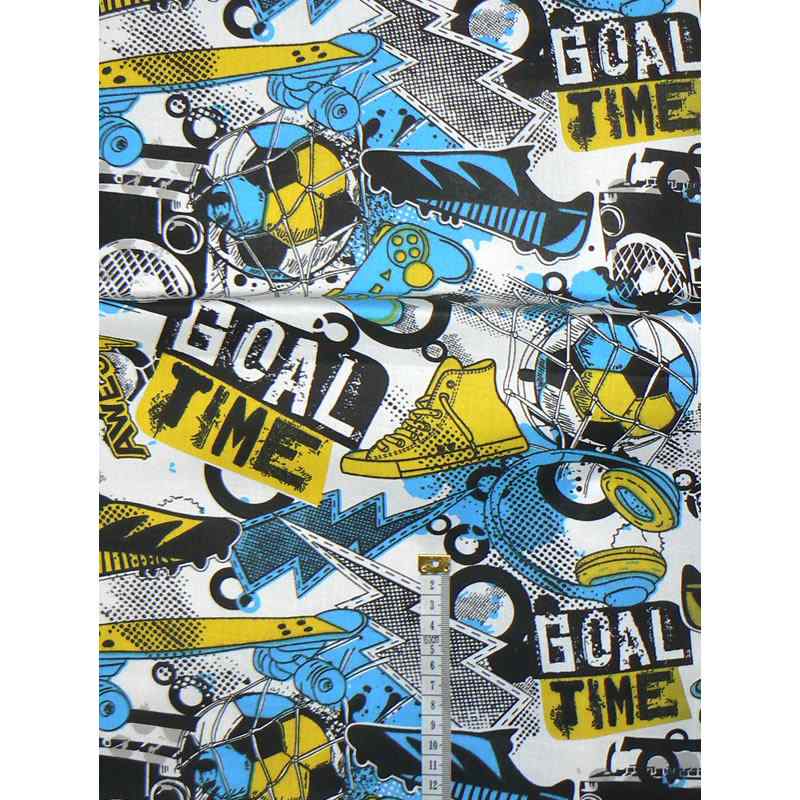5J611 Bavlněná látka plátno 40x79cm goal time