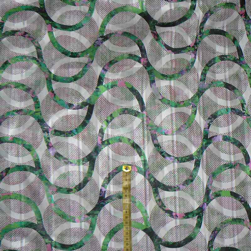 Lehounký africký bavlněný voál 42x140cm barevné kruhy (BR52)