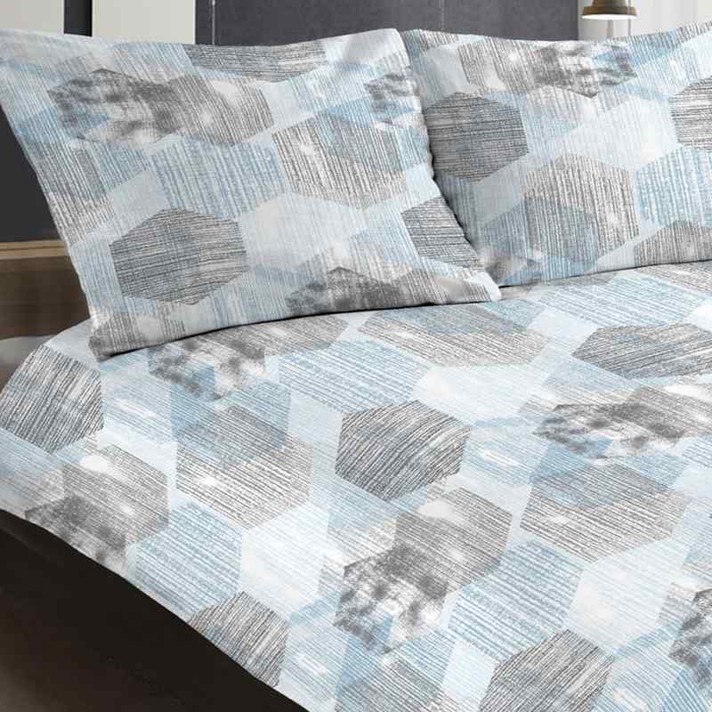 5Z159 Bavlněný satén látka 98x208cm modrošedá vzor zbytek na patchwork