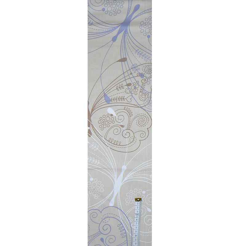 6A278 SLEVA 50% Bavlněný satén látka 800x14cm béžovomodrá motýl 