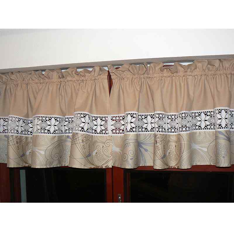 6A280 Bavlněný satén látka 240x14cm béžovomodrá motýl 