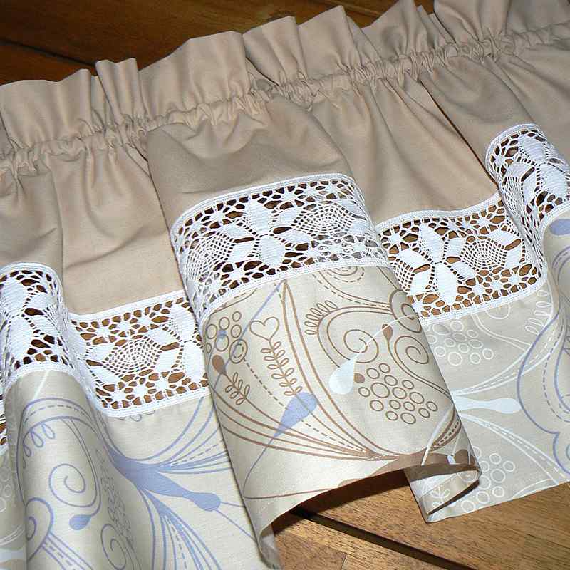 6A282 Bavlněný satén látka 480x14cm béžovomodrá motýl 