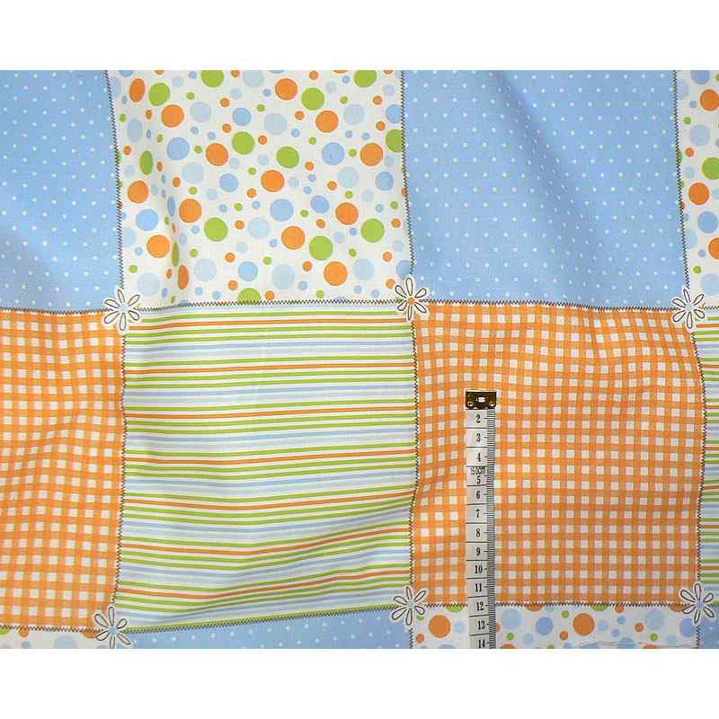 6C52 Bavlněná látka 30x52cm patchwork modrozelená zbytek na patchwork