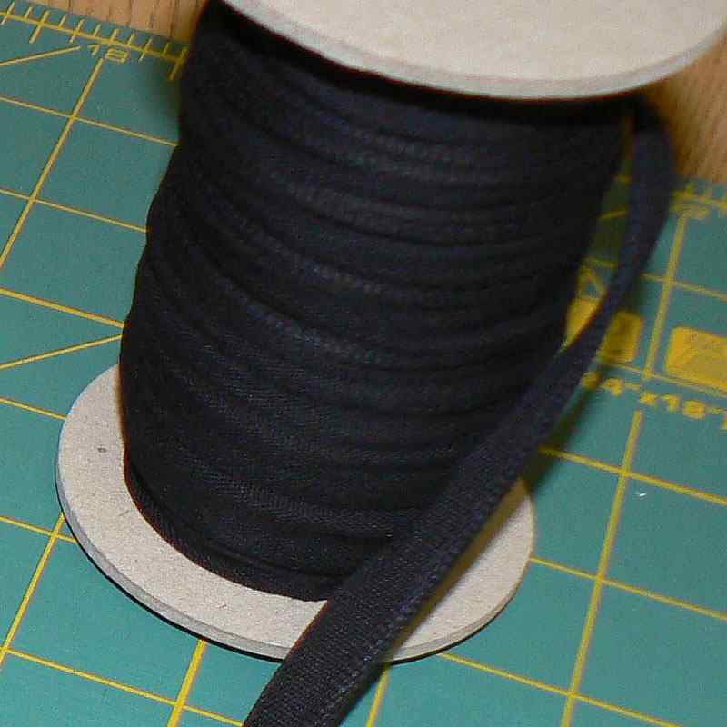 Paspulka bavlněná 9 mm černá