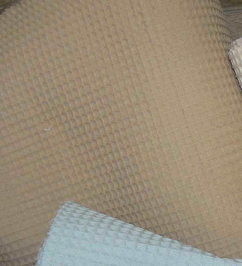 6E78 Bavlněná vaflová ručníkovina 22x68cm hnědá světlá zbytek