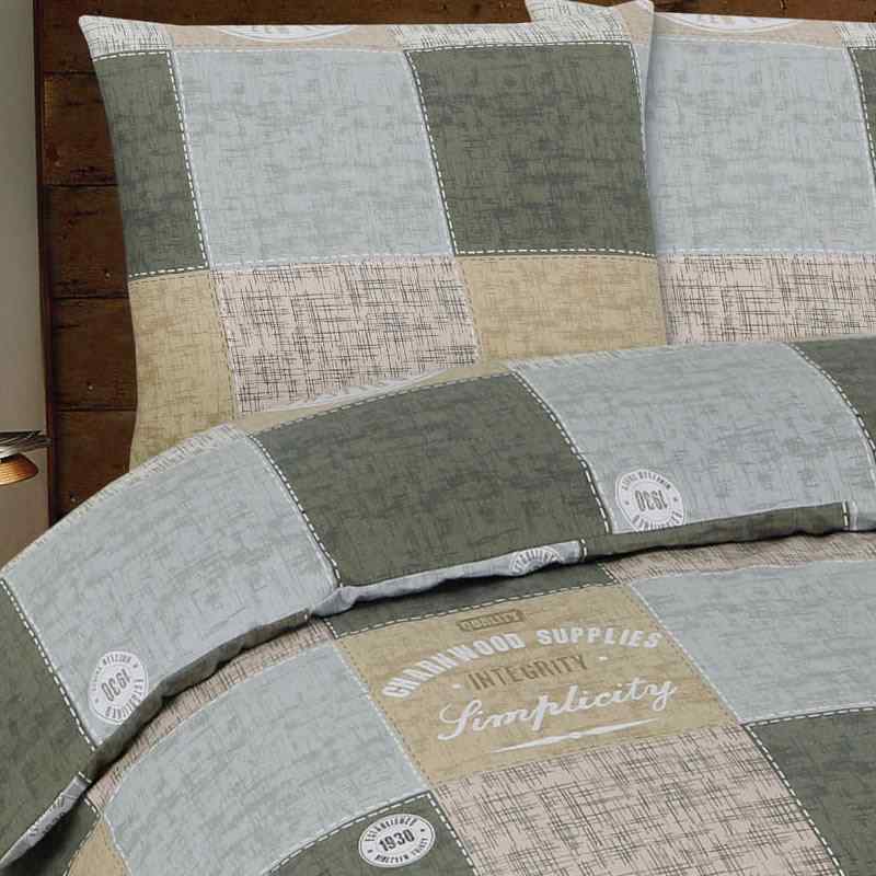 6F137 Bavlněný flanel látka 35x80cm čtverce hnědošedá zbytek na patchwork