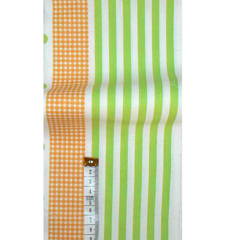 5V107 Bavlněná látka 47x14cm pruhy zelená zbytek na patchwork