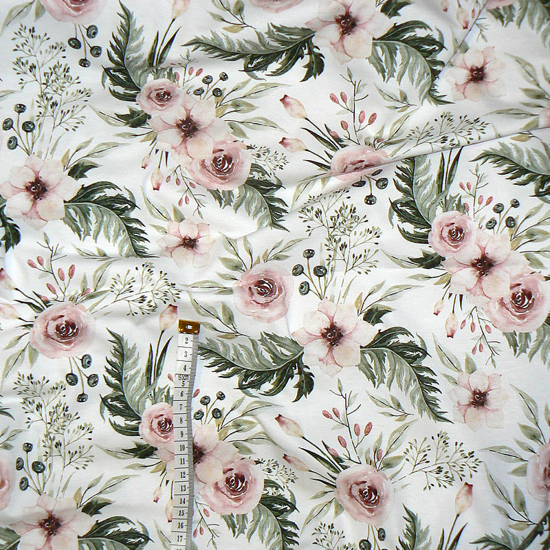 6M64 Bambusová viskóza žerzej 156x22cm garden zbytek na patchwork