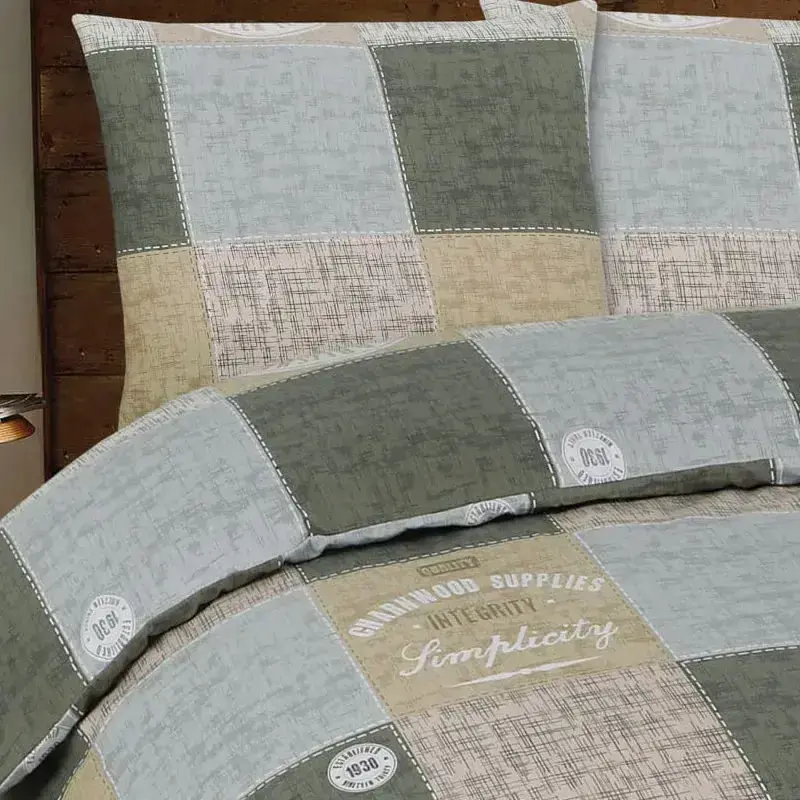 6I140 Bavlněný flanel látka 72x68cm čtverce hnědošedá zbytek na patchwork