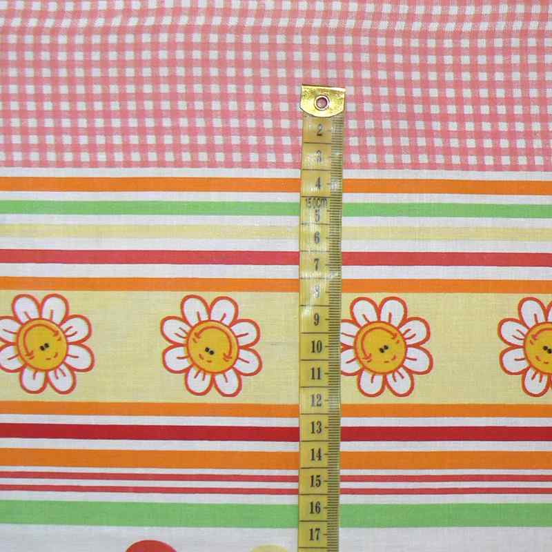 Bavlněná látka 84x23cm proužky kolečka zbytek na patchwork (1N59)