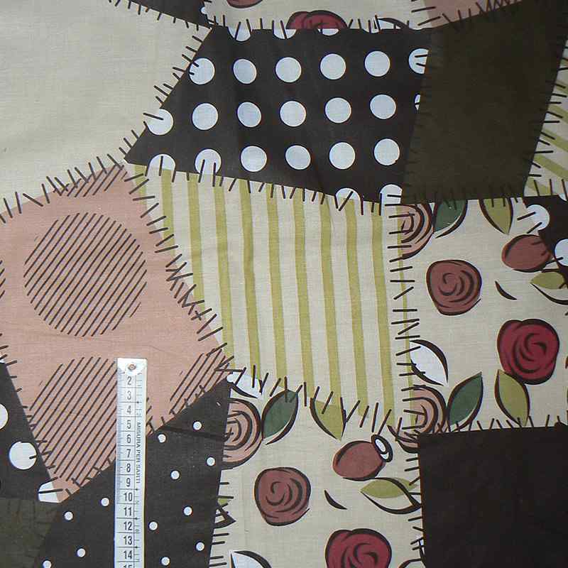 Bavlněná látka 41x52cm hnědá patchwork zbytek na patchwork (1N83)
