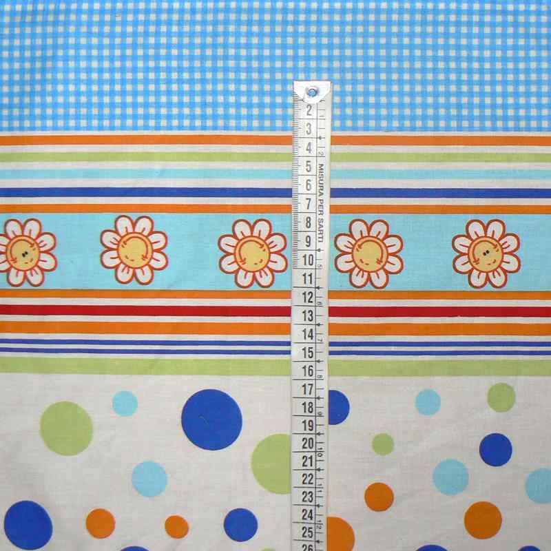 Bavlněná látka 40x30cm bublinky proužky modrá zbytek na patchwork (1N139)