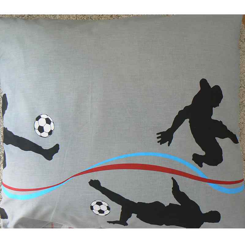 Bavlněná látka 110x160m fotbalisté šedá zbytek na patchwork (1P111)