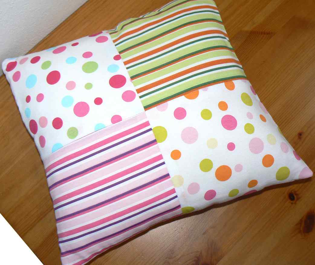 Bavlněný single žerzej pruh 14x15cm růžovooranž puntíky  (1Q53)