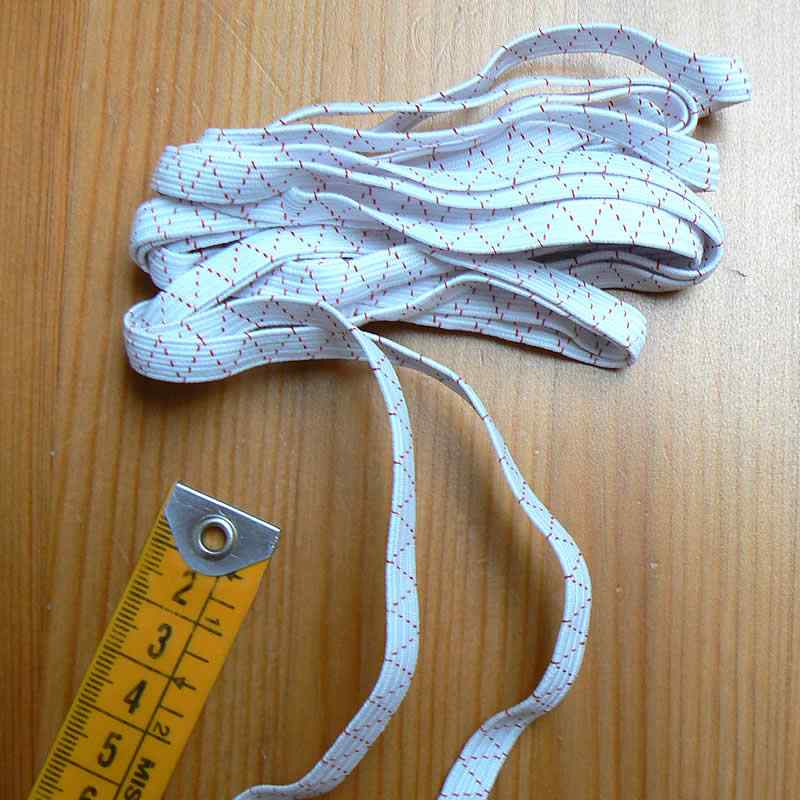Prádlová guma zbytek šíře 7mm bílá cikcak délka 1,7m (PG6)