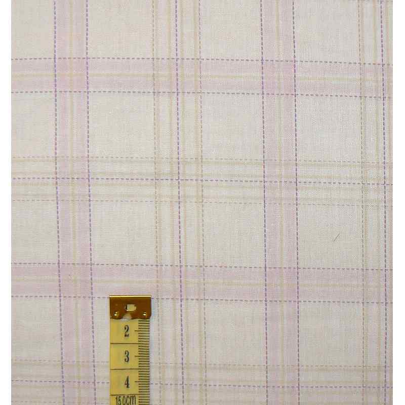 Bavlněná látka 20x15cm kostka bílofialová zbytek na patchwork (1N33)