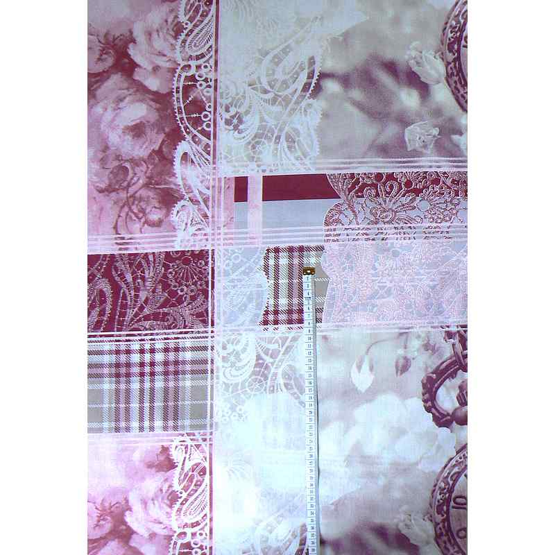 Bavlněná látka 106x41 květy na zelené patchwork (1s63)