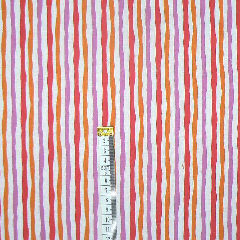 Bavlněná látka 32x47cm proužky oranžová vhodná na patchwork (1t70)