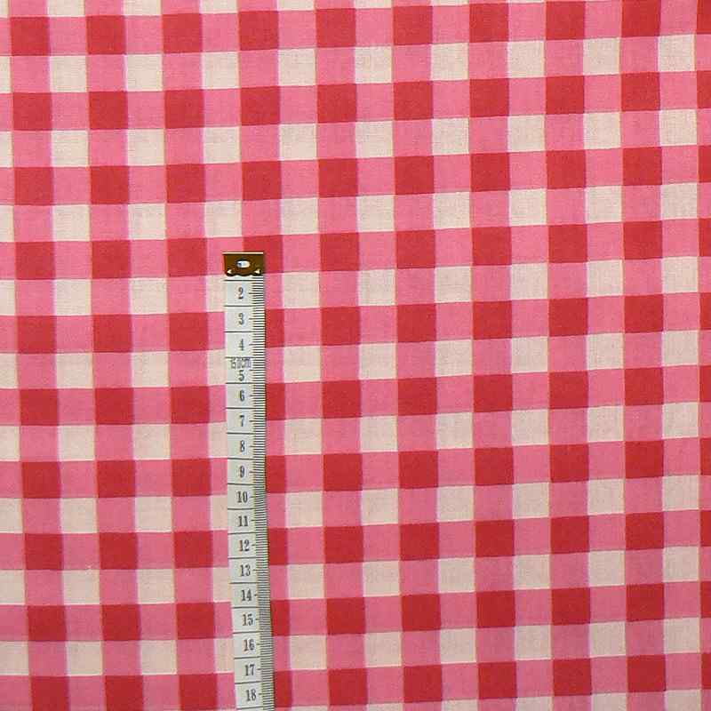 Bavlněná látka 180x28cm růžovorůžová kostka zbytek na patchwork (1U7)