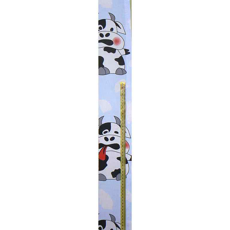 Bavlněná látka 200x7cm kravičky na modré (C50)