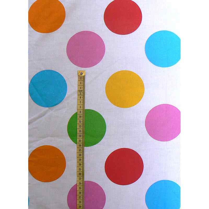 Bavlněná látka 53x70cm velké puntíky na bílé na patchwork (C94)