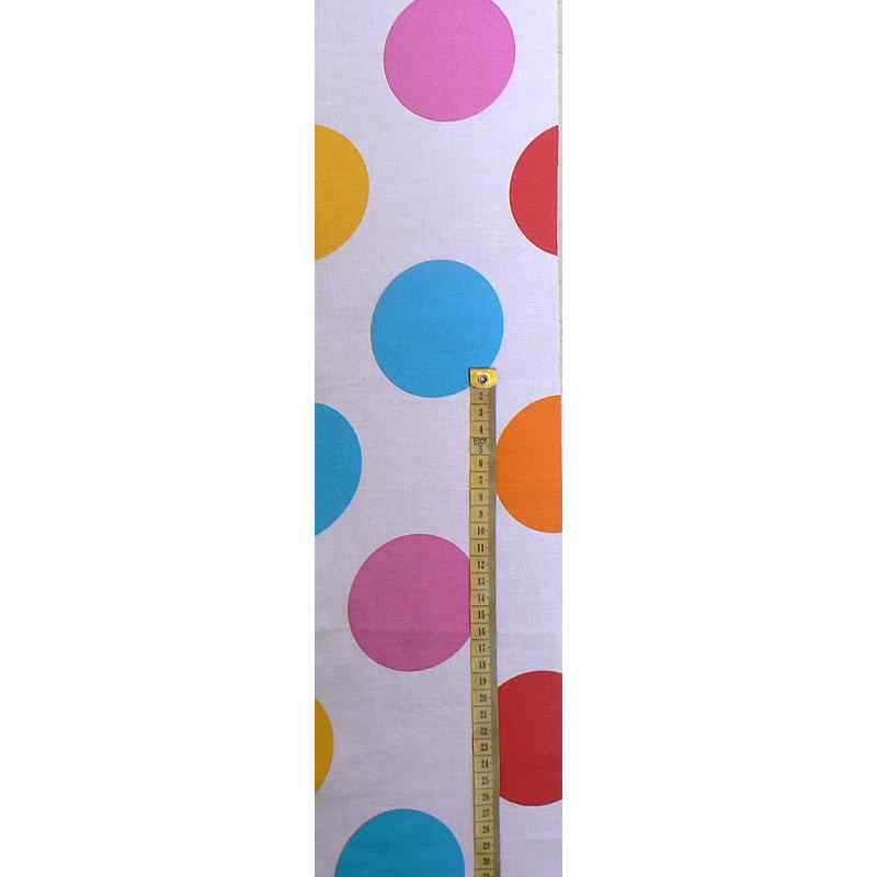 Bavlněná látka 79x14cm velké puntíky na bílé na patchwork (C97)