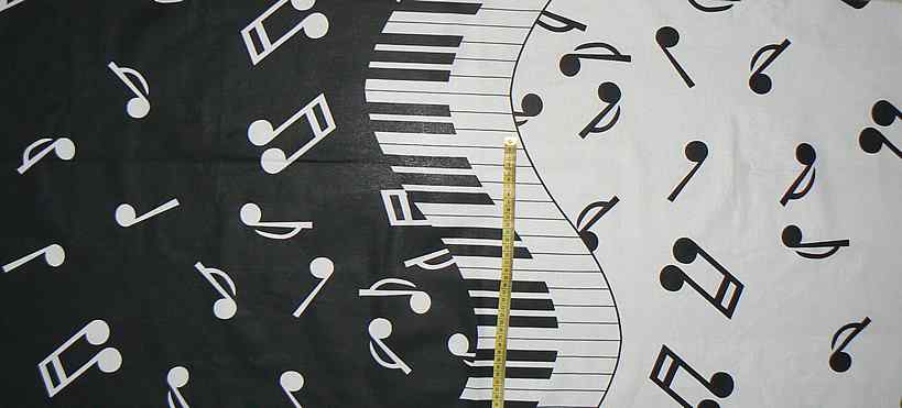 Bavlněná látka 68x140cm noty (W136)