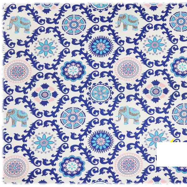 0203D Bavlněná látka plátno 40x79cm sloni ornamenty
