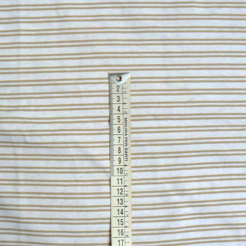 Bavlněný tenký úplet 60x158cm pruhy béžovobílá zbytek oděvy (E233)
