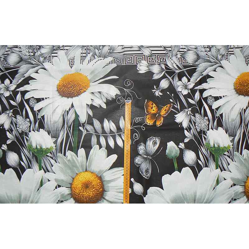 Bavlněná látka 57x90cm kopertiny na černé (F21)
