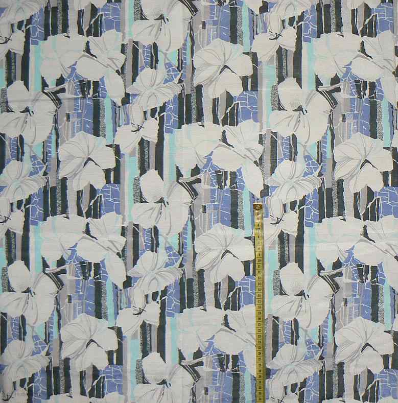 Bavlněná látka 60x132cm velké květy modrošedá(X148)