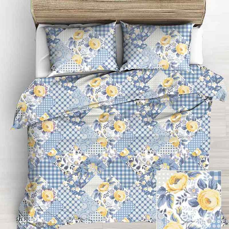 0501D Bavlněná látka plátno 40x109cm modrá patchwork