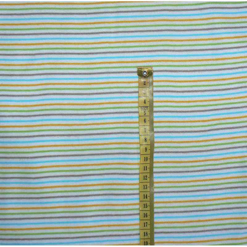 Bavlněný elastický úplet 75x146cm zelená, žlutá modrá (F139)