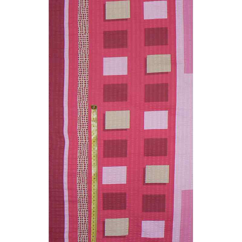 Bavlněný krep látka 65x36cmrůžovočervená kostky na patchwork (H10)