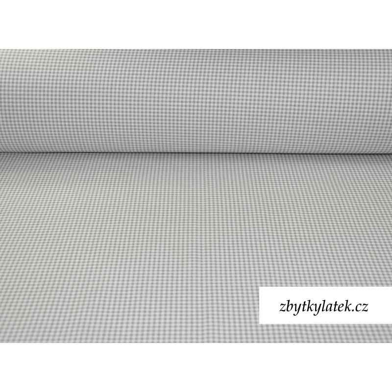 0698D Bavlněná látka plátno 40x79cm pepito šedobílá 3mm