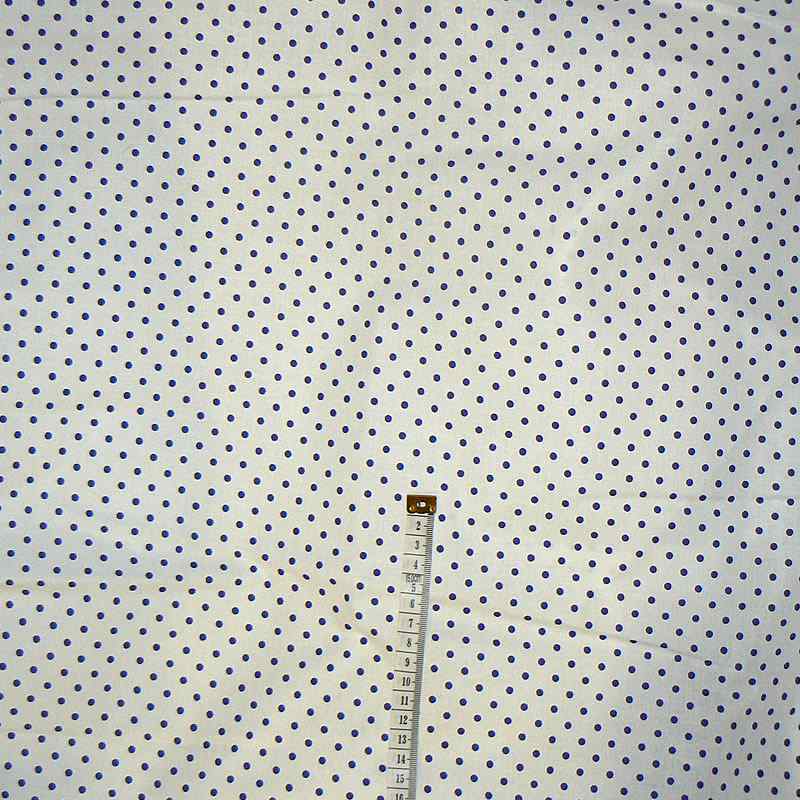 0700D Bavlněná látka plátno 40x79cm modré puntíky na bílé 4mm