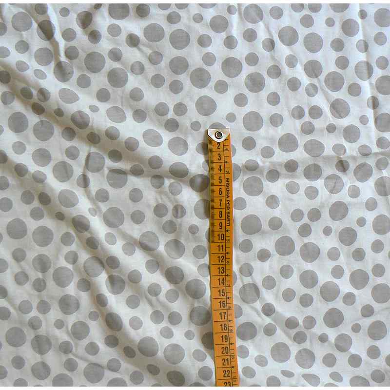 Bavlněný elastický úplet 55x160cm béžové puntíky na smeta zbytek na oděvy (A122)